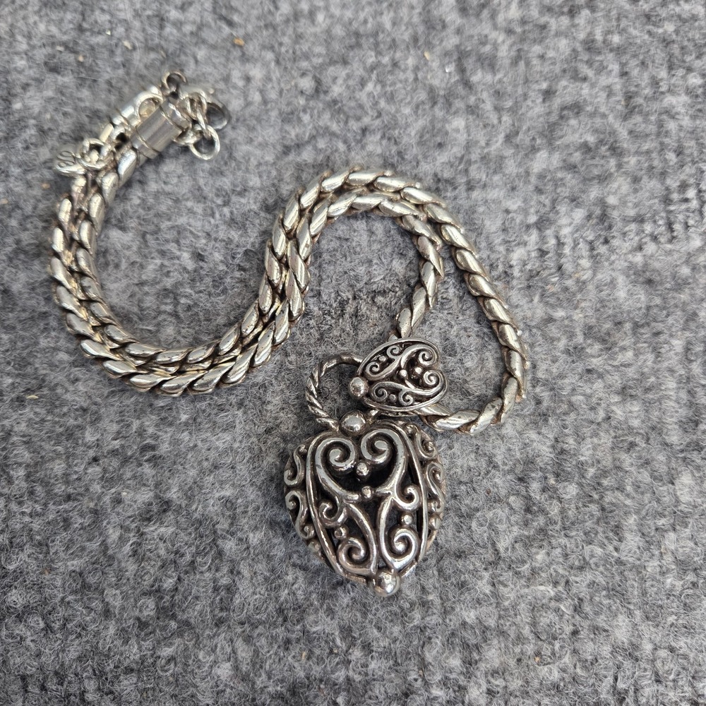 Brighton Heart Necklace Heart Silvertone Pendant Necklace